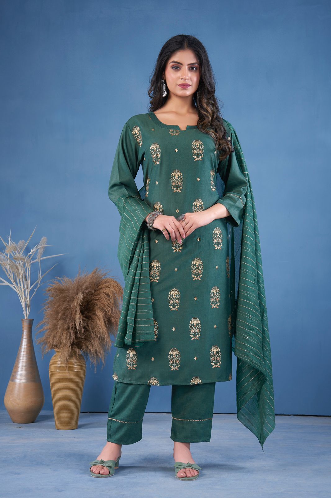 Desilook By Seamore Art Silk Printed Kurti With Bottom Dupatta Wholesale Market In Surat